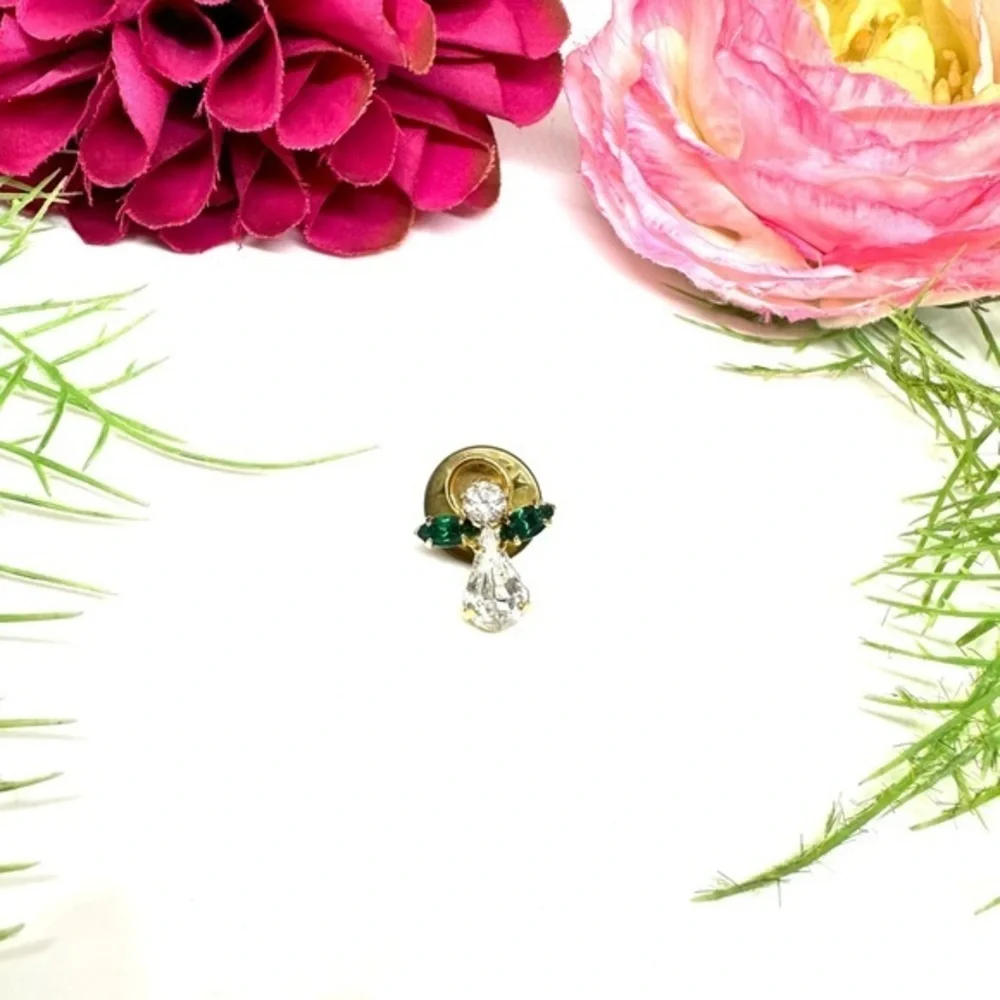 VINTAGE⚜️Dainty Angel Crystal Tack Pin